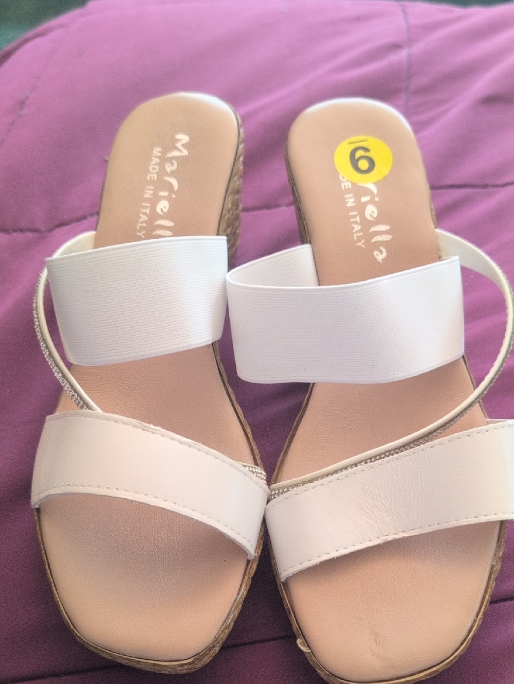 Marbella Cream Slip-On Women’s Sandals with Elastic Strap